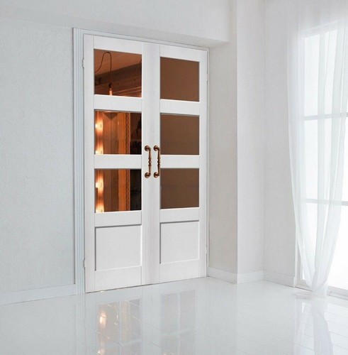 Door pair white - pair, internal