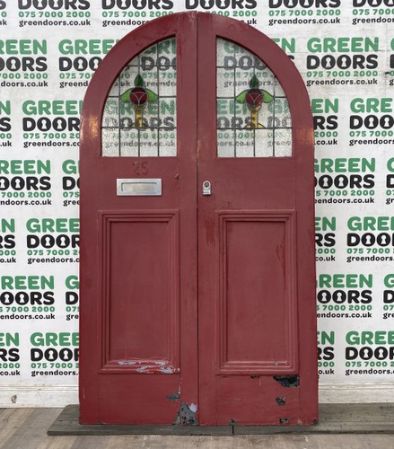 Arched double front doors - double,