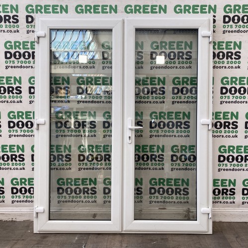 White upvc french doors wide - french,