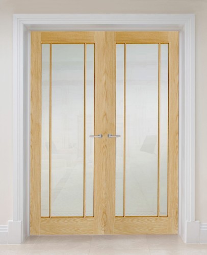 Oak internal french door pair - french,