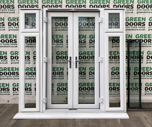 White upvc french doors double - doors,