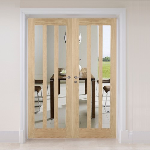 Rebated oak door pair - rebated,