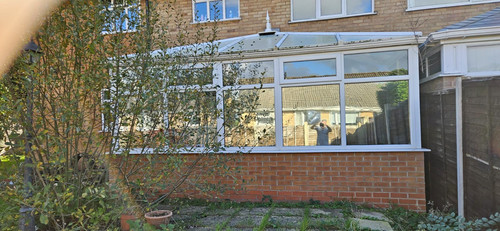 White upvc conservatory - conservatory, with