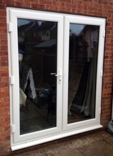 White upvc french doors - white, /