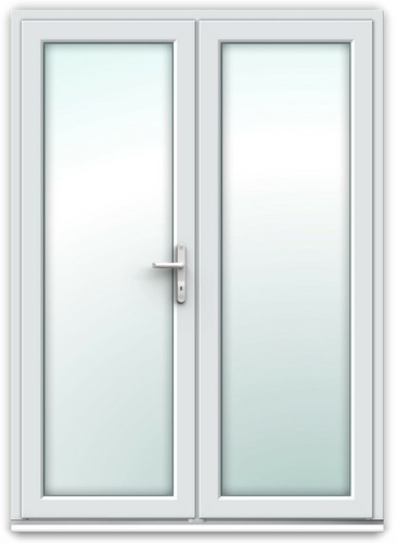 White upvc french door - white,
