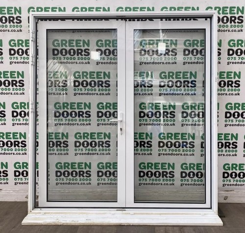 White aluminium french doors - aluminium,