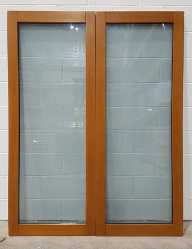 Wooden timber oak french doors - wooden,
