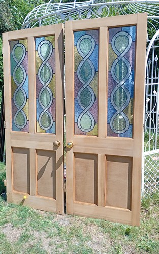 Stained glass pine french - glass,
