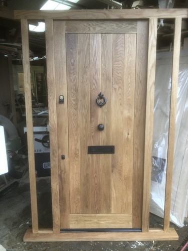 Solid oak front door - front, and
